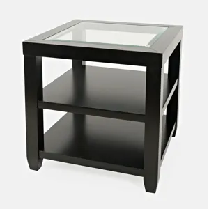 Urban Icon Contemporary Glass Inlay End Table With Storage