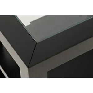 Urban Icon Contemporary Glass Inlay Chair Side End Table With Storage