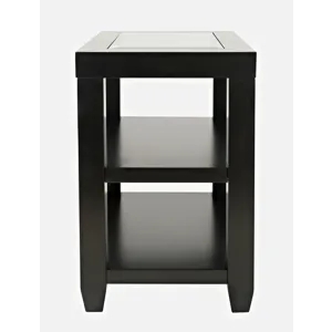 Urban Icon Contemporary Glass Inlay Chair Side End Table With Storage