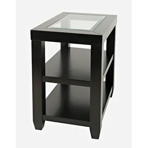 Urban Icon Contemporary Glass Inlay Chair Side End Table With Storage
