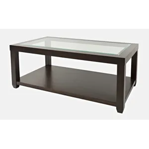 Urban Icon Contemporary Rectangular Glass Inlay Coffee Table