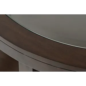 Urban Icon Contemporary Round Glass Inlay Coffee Table