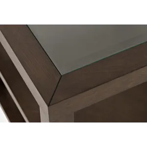 Urban Icon Contemporary Glass Inlay End Table With Storage