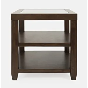 Urban Icon Contemporary Glass Inlay End Table With Storage