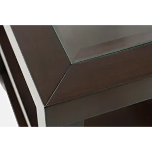 Urban Icon Contemporary Glass Inlay Chair Side End Table With Storage