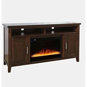 Urban Icon Contemporary 60-Inch Storage Console TV Stand With Electric Fireplace