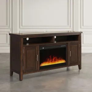 Urban Icon Contemporary 60-Inch Storage Console TV Stand With Electric Fireplace