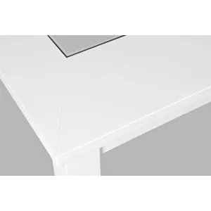 Urban Icon Contemporary 66\" Extension Glass Inlay Dining Table