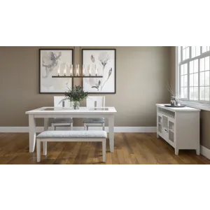 Urban Icon Contemporary 66\" Four-Piece Dining Set With Upholstered Chairs And Bench