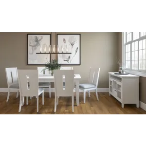 Urban Icon Contemporary 66\" Seven-Piece Dining Set With Upholstered Chairs