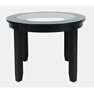 Urban Icon Contemporary 42\" Round Glass Inlay Dining Table