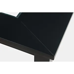 Urban Icon Contemporary 66\" Extension Glass Inlay Dining Table