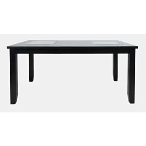 Urban Icon Contemporary 66\" Extension Glass Inlay Dining Table
