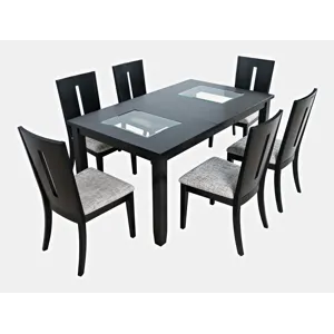 Urban Icon Contemporary 66\" Seven-Piece Dining Set With Upholstered Chairs