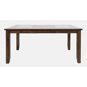 Urban Icon Contemporary 66\" Extension Glass Inlay Dining Table