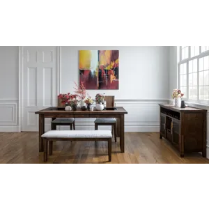 Urban Icon Contemporary 66\" Four-Piece Dining Set With Upholstered Chairs And Bench