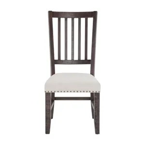 Willow Creek Distressed Solid Wood Upholstered Slatback Chair(Set Of 2)