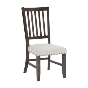 Willow Creek Distressed Solid Wood Upholstered Slatback Chair(Set Of 2)