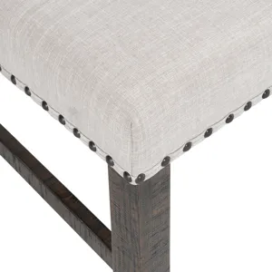 Willow Creek Distressed Solid Wood Upholstered Dining Bench