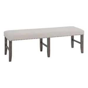 Willow Creek Distressed Solid Wood Upholstered Dining Bench