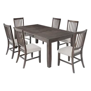 Willow Creek Rustic Distressed 78\" Seven-Piece Dining Set