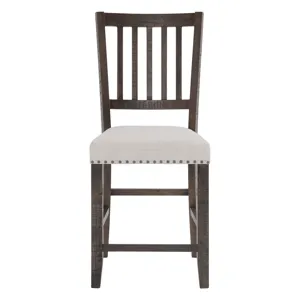 Willow Creek Distressed Slatback Upholstered Counter Stool(Set Of 2)