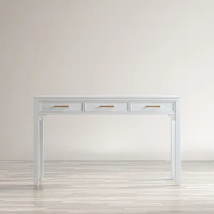 Gramercy Mid-Century Modern Chevron Three Drawer USB Charging Desk