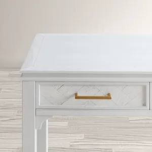 Gramercy Mid-Century Modern Chevron Three Drawer USB Charging Desk