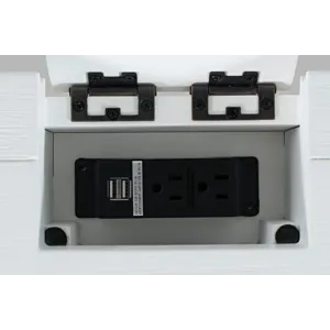 Gramercy Mid-Century Modern Chevron Three Drawer USB Charging Desk