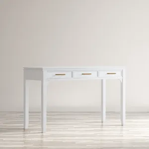 Gramercy Mid-Century Modern Chevron Three Drawer USB Charging Desk