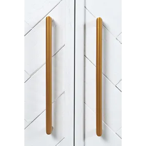 Gramercy Mid-Century Modern Chevron Three Door 60\" Accent Cabinet