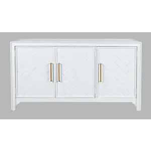 Gramercy Mid-Century Modern Chevron Three Door 60\" Accent Cabinet