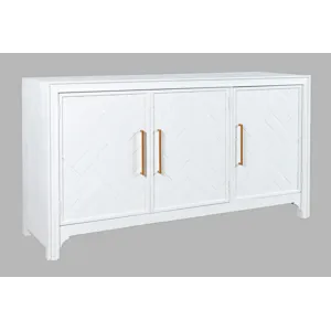 Gramercy Mid-Century Modern Chevron Three Door 60\" Accent Cabinet