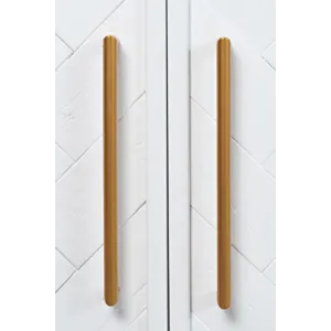 Gramercy Mid-Century Modern Chevron Four Door 79\" Accent Cabinet