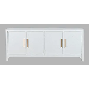 Gramercy Mid-Century Modern Chevron Four Door 79\" Accent Cabinet