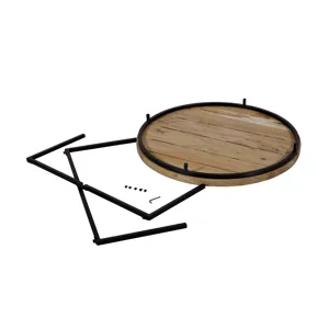 Ames Solid Wood Modern 36\" Round Coffee Table