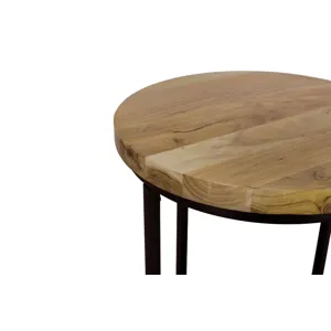 Ames Solid Wood Modern 20\" Round End Table