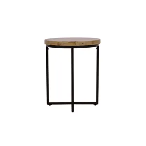 Ames Solid Wood Modern 20\" Round End Table