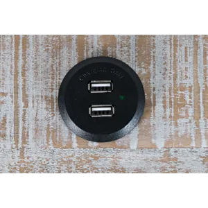 North Coast 42\" Washed Finish Three Drawer USB Charging Sofa Table