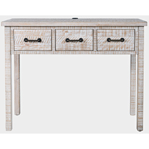 North Coast 3 Drawer Accent Console - White Wash