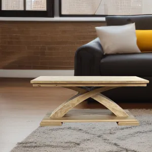 Anthology Contemporary 48\" Curved Base Coffee Table With Caster Wheels