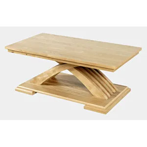 Anthology Contemporary 48\" Curved Base Coffee Table With Caster Wheels