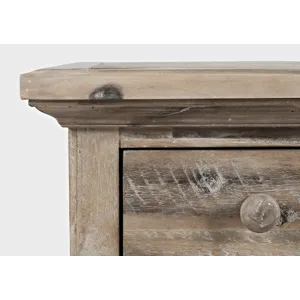 Rustic Shores Distressed Acacia USB Charging Chairside End Table