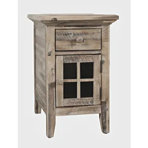 Rustic Shores Power Chairside Table - Grey Wash