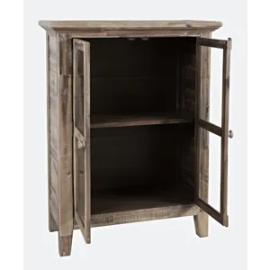 Rustic Shores 32\" Coastal Distressed Acacia Two-Door Accent Cabinet