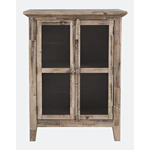 Rustic Shores 32\" Coastal Distressed Acacia Two-Door Accent Cabinet