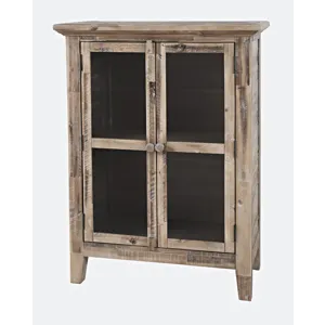 Rustic Shores 32\" Coastal Distressed Acacia Two-Door Accent Cabinet