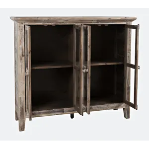 Rustic Shores 48\" Coastal Distressed Acacia Four-Door Accent Cabinet