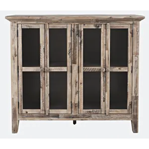 Rustic Shores 48\" Coastal Distressed Acacia Four-Door Accent Cabinet