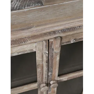 Rustic Shores 70\" Coastal Distressed Acacia Six-Door Sideboard Cabinet